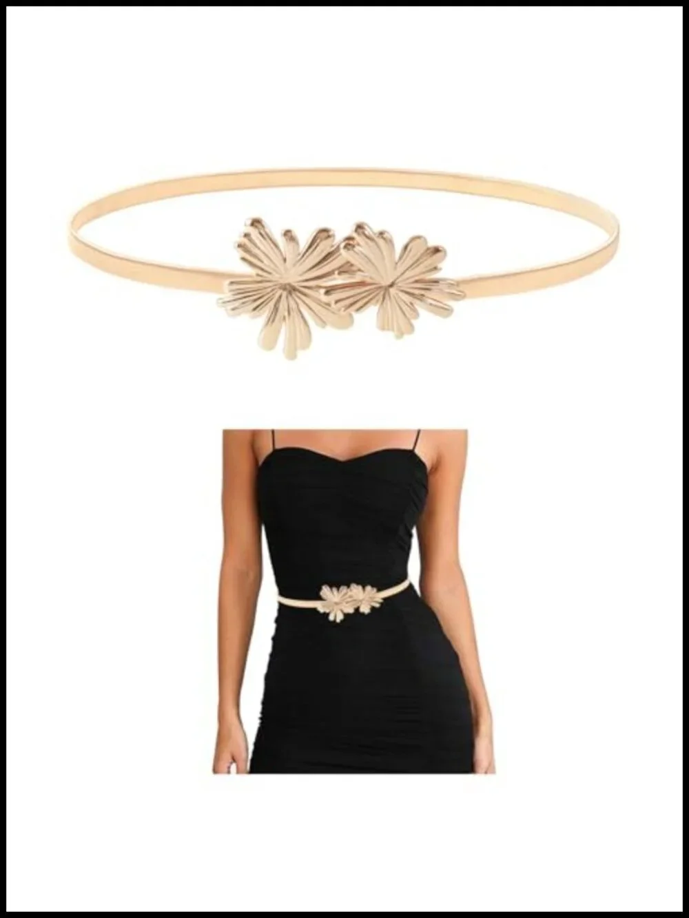 Stretch Skinny Waist Belt Metal Knot Buckle - 28